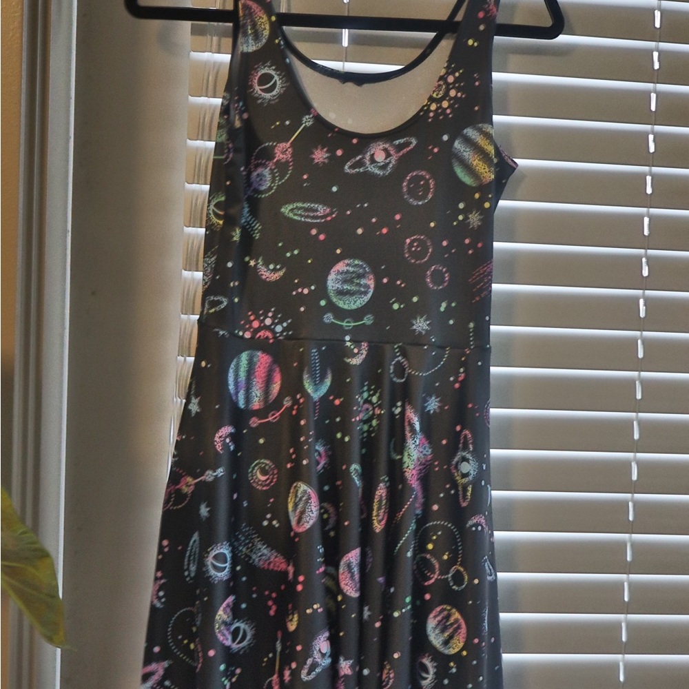 Blackmilk Planet and galaxy nylon skater dress